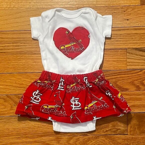 Girls 3 Month St. Louis Cardinals (STL) Onesie with Skirt - Picture 1 of 5